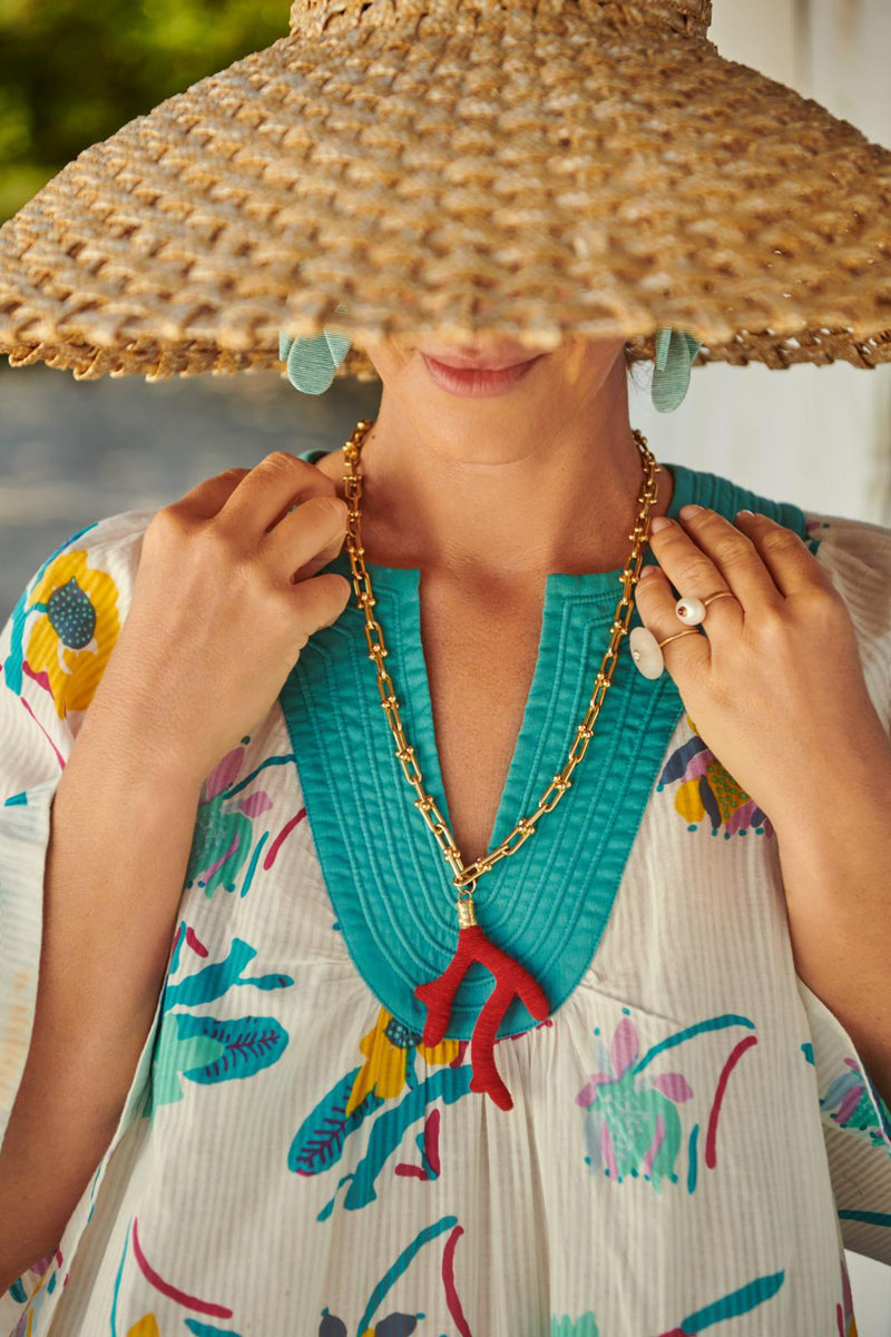 Coral branch necklace