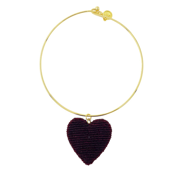 Beaded Cora Necklace - Burgundy