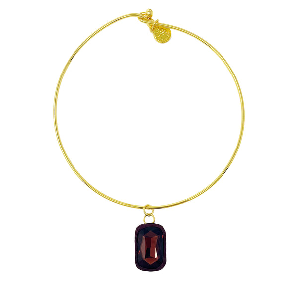 Jewel Drop Necklace - Burgundy