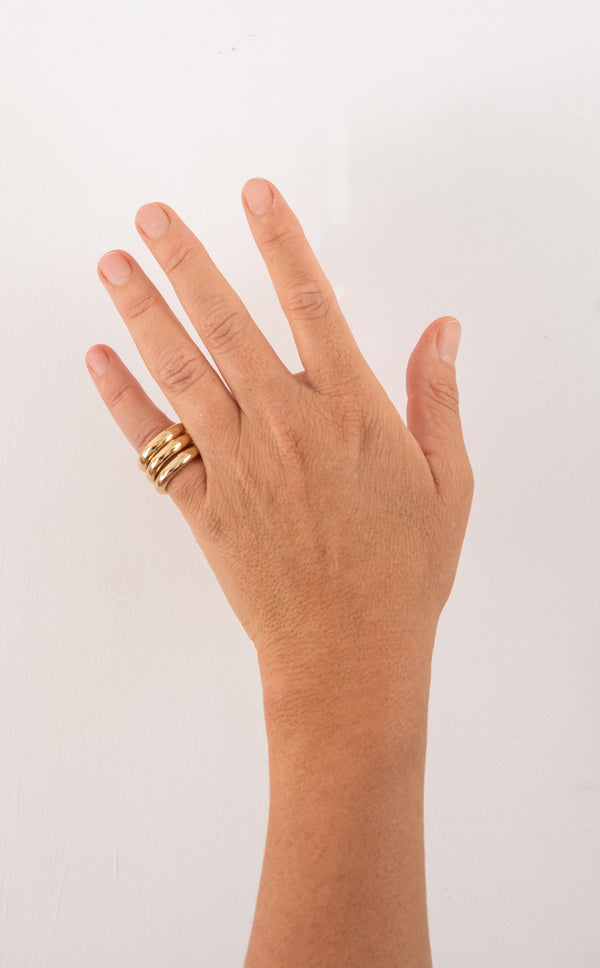 Finger Ring - Gold (set of 3)