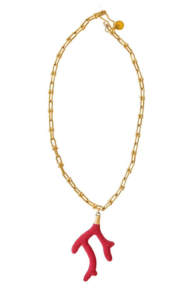 Coral branch necklace