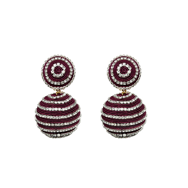 Classic 2 Drop BonBon- Crystal Aubergine Stripe