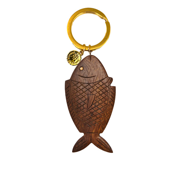 Small Caspia Keychain - dark wood